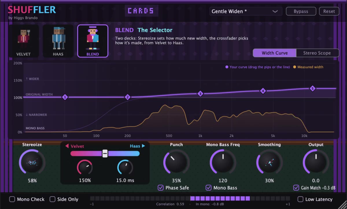 Shuffler running on a mono piano recording in Logic